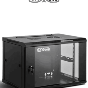 SAXXON SXR6U6406S - Gabinete de Pared Negro / 6UR / Puerta de Vidrio Templado / Alto 37 cm / Ancho 60 cm / Profundidad 45 cm / #SXNDESCUENTO #NUEVO1M #MCI1